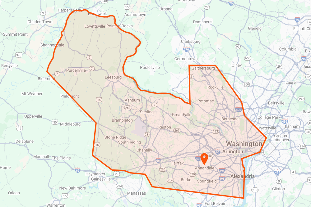 DeHenzel Training Service Area Map Annandale