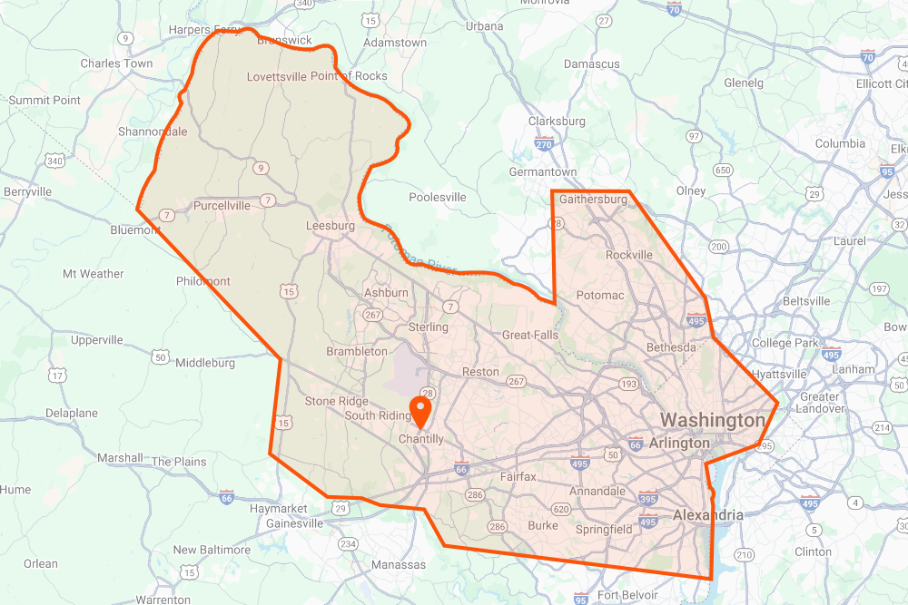 DeHenzel Training Service Area Map Chantilly