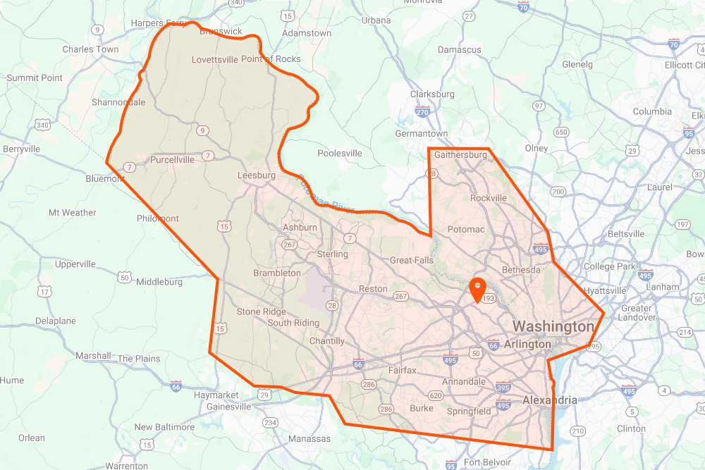 DeHenzel Training Service Area Map McLean