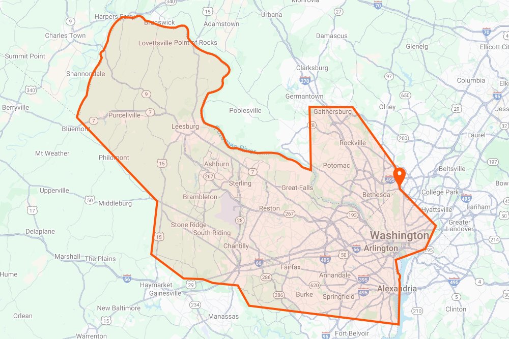 DeHenzel Training Service Area Map Silver Spring