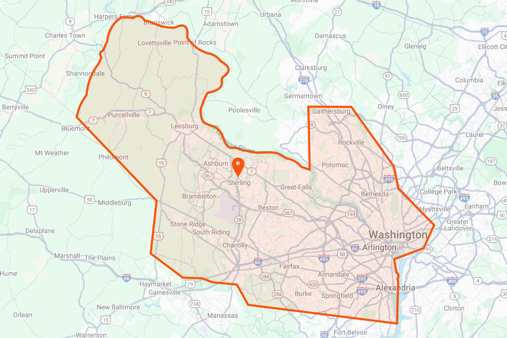 DeHenzel Training Service Area Map Sterling